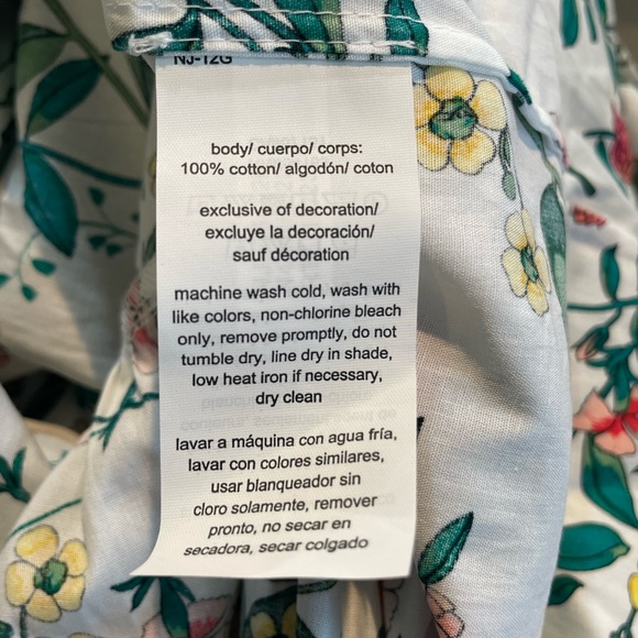 Nautica “Newport Beach” Floral Print Peplum Top with  3 Bow Tie Closure - Picture 8 of 8